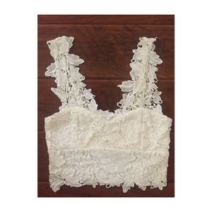 Millau Boho White Lace Crop Top NWT Med
